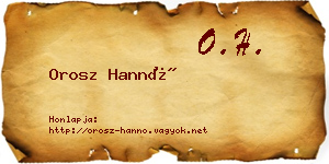 Orosz Hannó névjegykártya